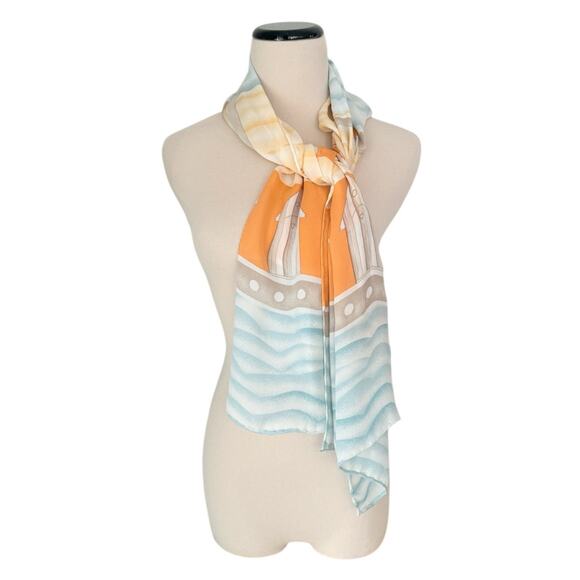 VTG Carlisle Silk Chiffon Scarf Vintage Fashion Beach Bathers Handbag Hairband - Picture 6 of 8